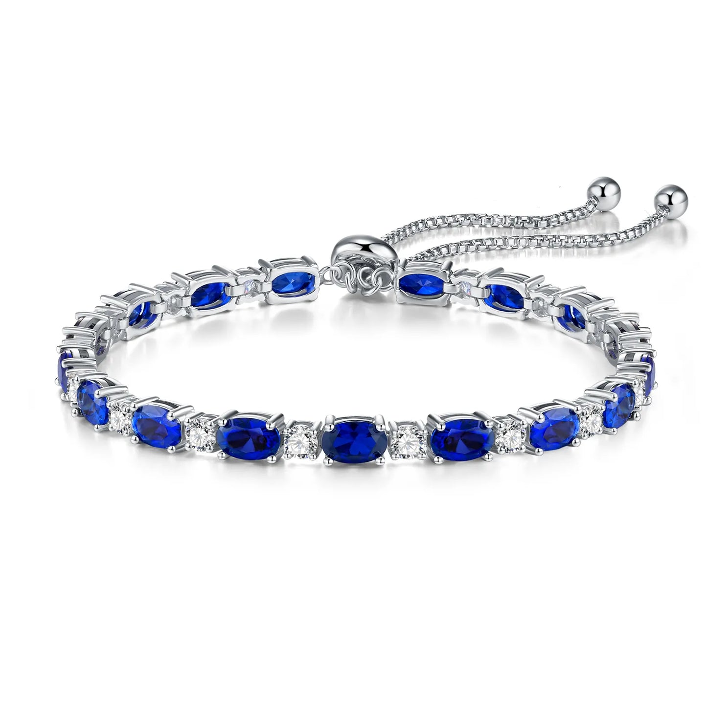 Blue Galaxy Bracelet – Marquise-Cut Sterling Silver Bracelet