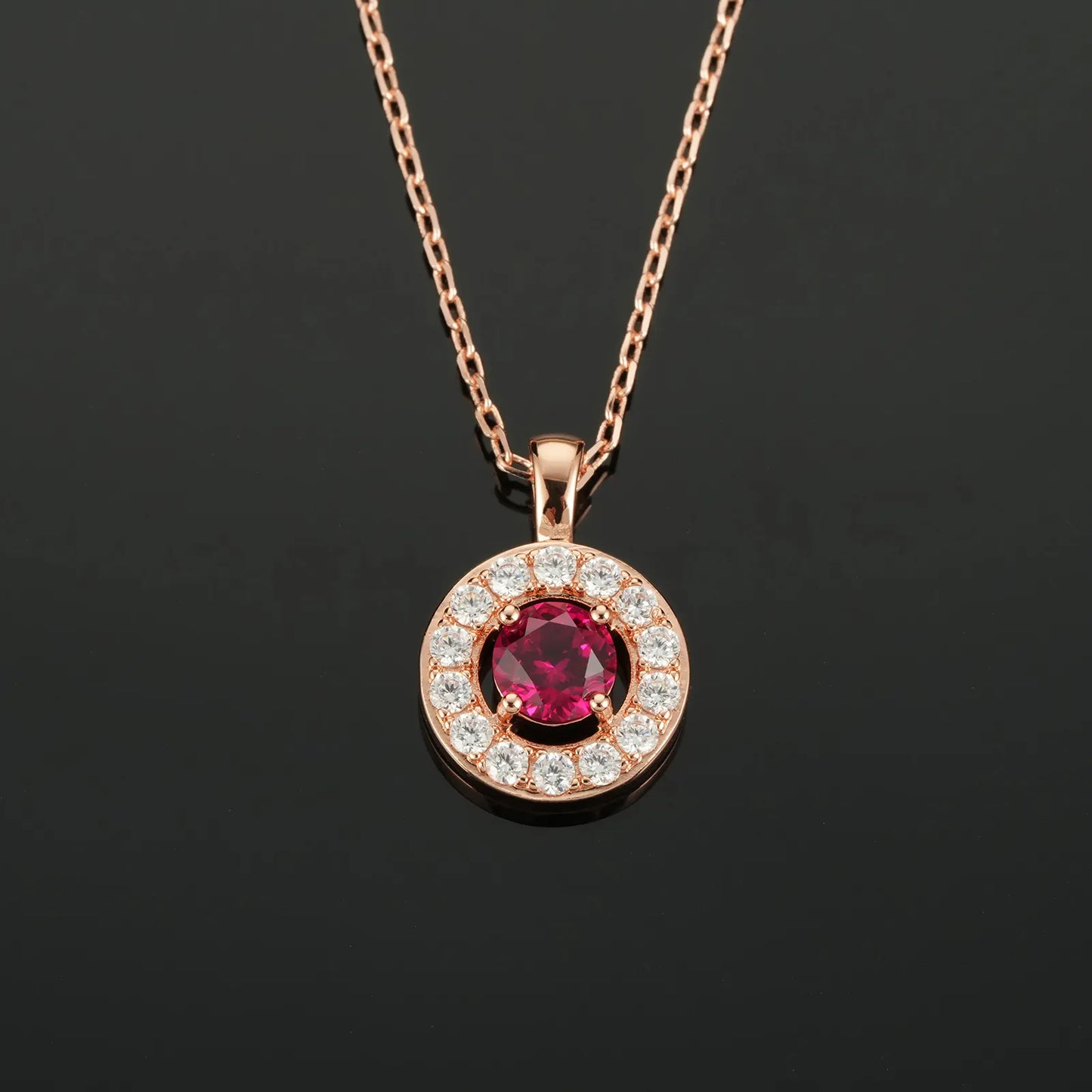 Fortune Glow Ruby Necklace – 1.1ct Lab-Grown Round Ruby, Adjustable Chain