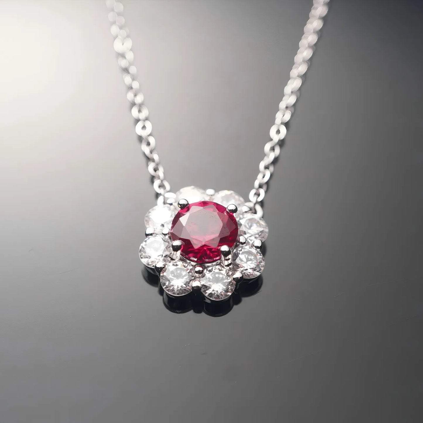 Ruby Legacy Necklace – 1.1ct Lab-Grown Round Ruby, Adjustable Chain