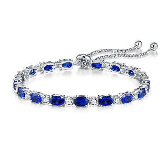 Blue Galaxy Bracelet – Marquise-Cut Sterling Silver Bracelet