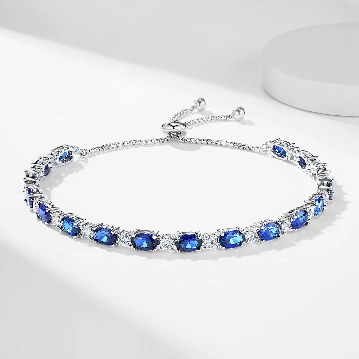 Blue Galaxy Bracelet – Marquise-Cut Sterling Silver Bracelet