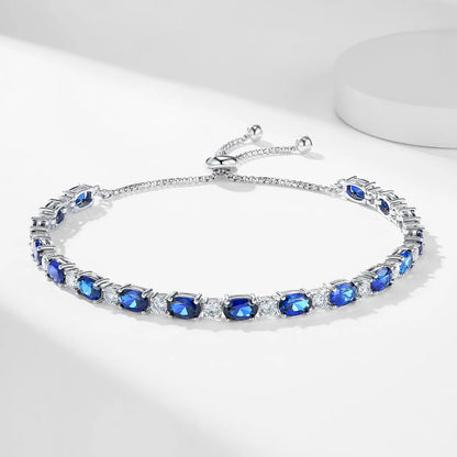 Blue Galaxy Bracelet – Marquise-Cut Sterling Silver Bracelet