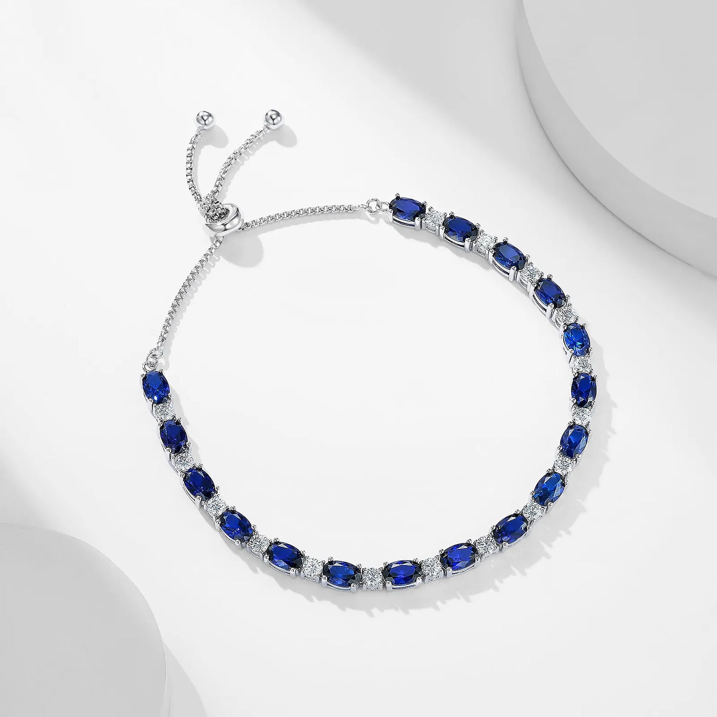 Blue Galaxy Bracelet – Marquise-Cut Sterling Silver Bracelet