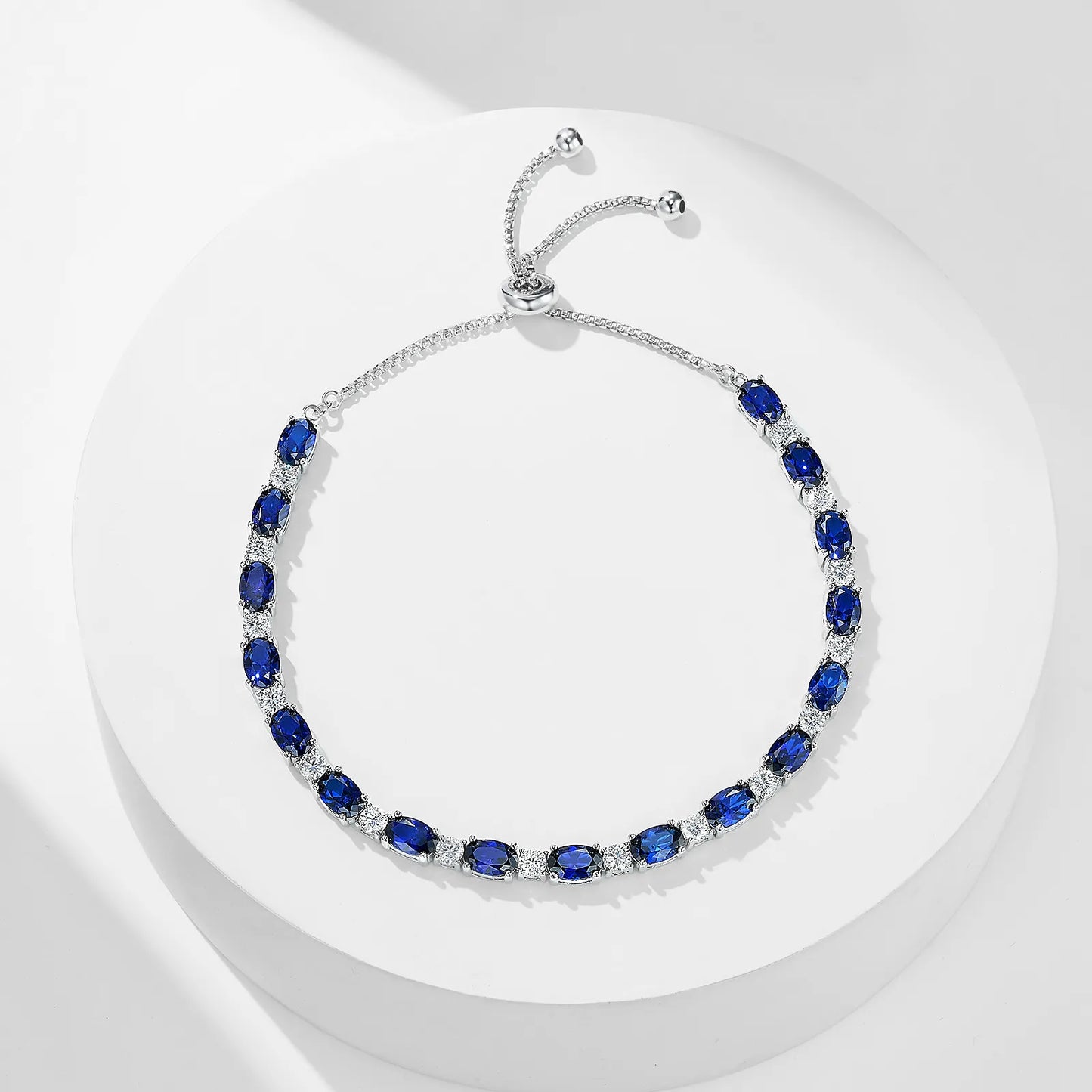 Blue Galaxy Bracelet – Marquise-Cut Sterling Silver Bracelet