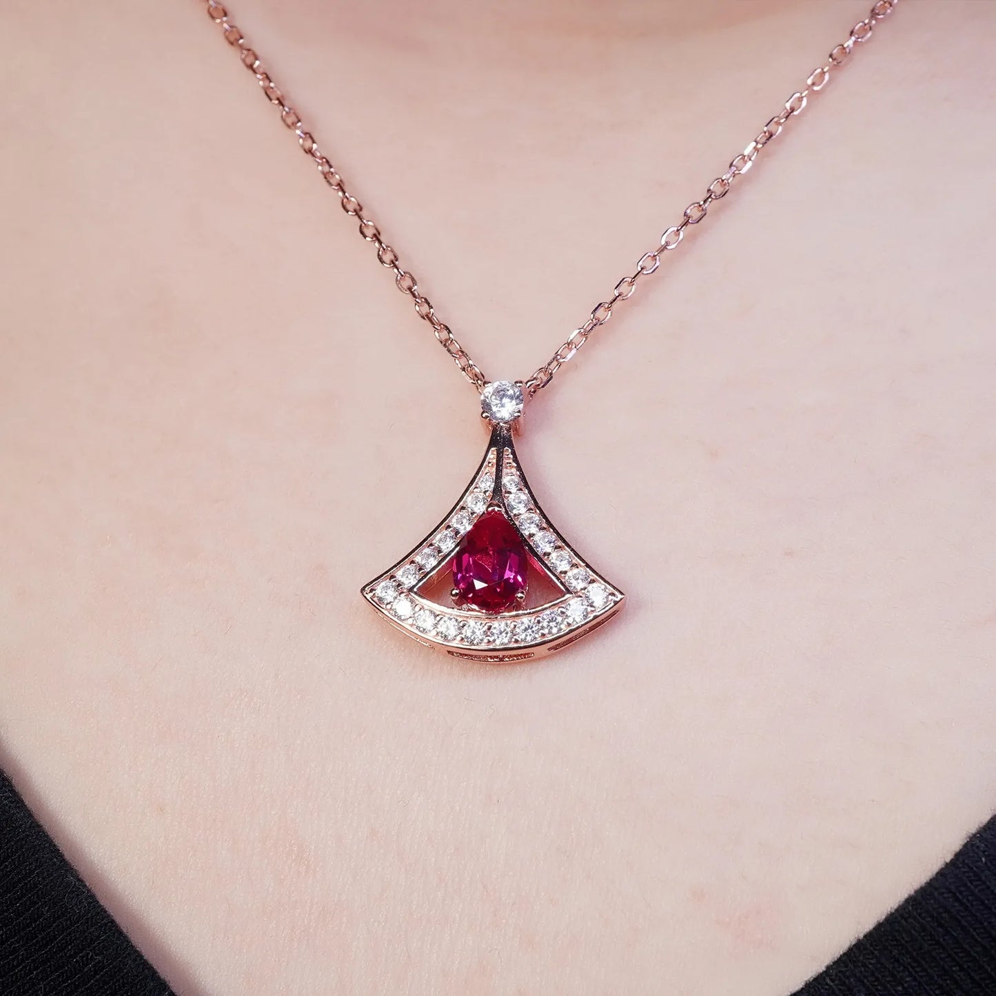 Elegant Goddess Ruby Necklace