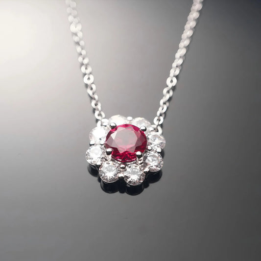 Ruby Legacy Necklace – 1.1ct Lab-Grown Round Ruby, Adjustable Chain