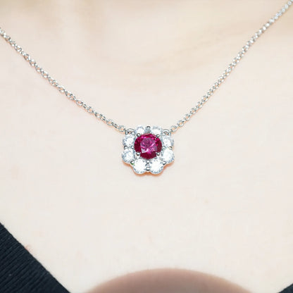 Ruby Legacy Necklace – 1.1ct Lab-Grown Round Ruby, Adjustable Chain